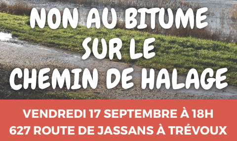 Manifestation contre la bitumisation du chemin de Halage - 17 septembre 18h